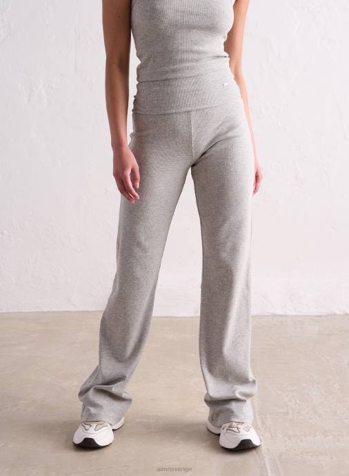 kvinnor AIM'N gråmelerade lätta ribbade byxor Kläder NBT4695