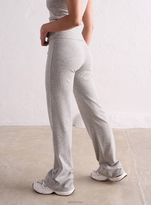 kvinnor AIM'N gråmelerade lätta ribbade byxor Kläder NBT4695