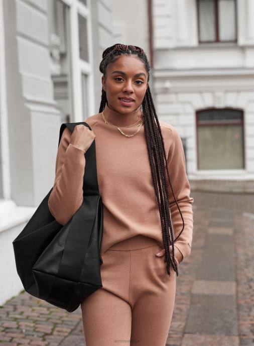 kvinnor AIM'N kamel perfekt stickade byxor Kläder NBT4713