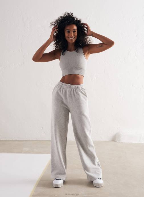 kvinnor AIM'N ljusgrå melange träningsbyxor med rak passform Kläder NBT4660