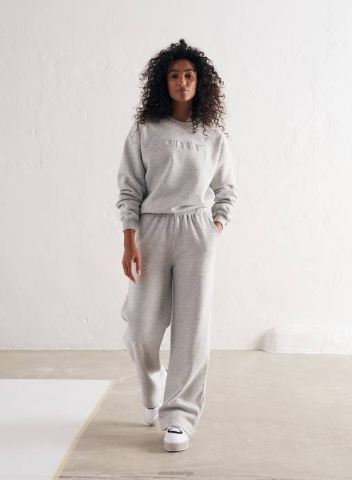 kvinnor AIM'N ljusgrå melange träningsbyxor med rak passform Kläder NBT4660