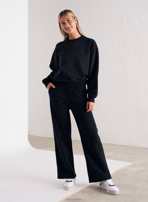 kvinnor AIM'N svart logotyp träningsbyxor med rak passform Kläder NBT4671