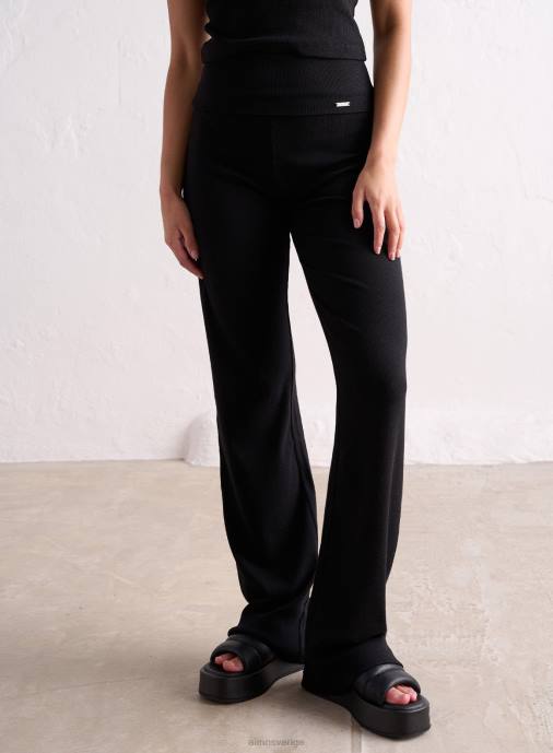 kvinnor AIM'N svarta lätta ribbade byxor Kläder NBT4694