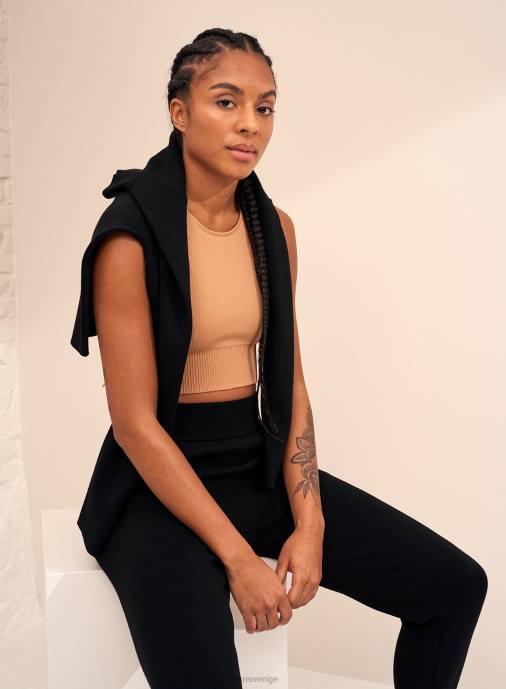 kvinnor AIM'N svarta perfekt stickade byxor Kläder NBT4714