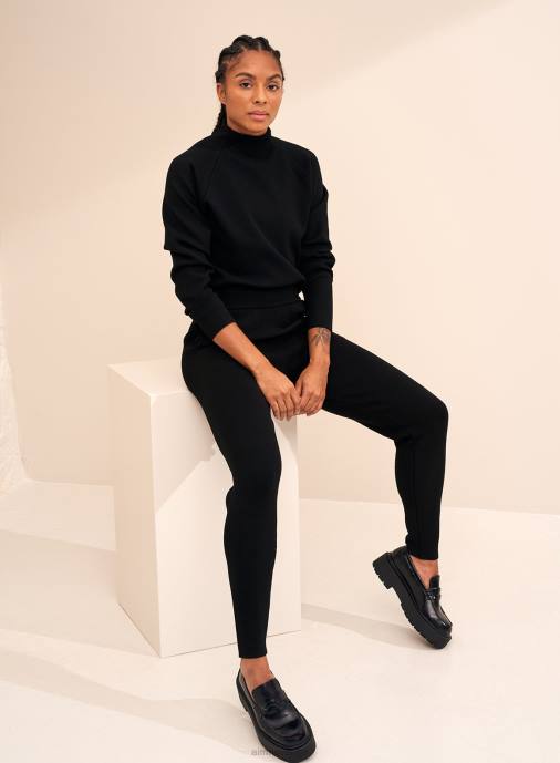 kvinnor AIM'N svarta perfekt stickade byxor Kläder NBT4714