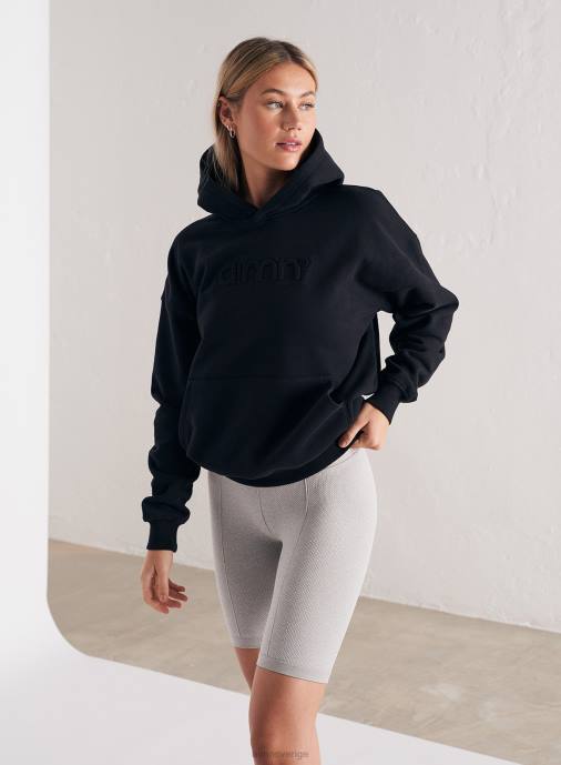 kvinnor AIM'N svetthuva med svart logotyp Kläder NBT4656