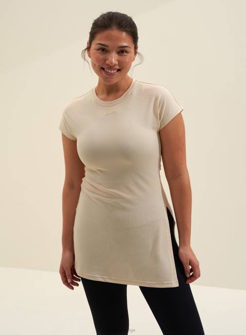 kvinnor AIM'N havre vit luftig slitsad topp Kläder NBT4441