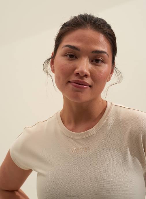 kvinnor AIM'N havre vit luftig slitsad topp Kläder NBT4441