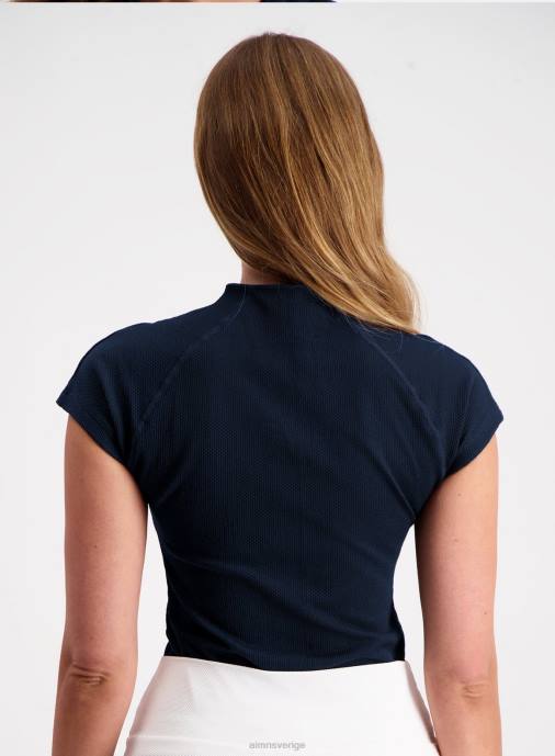 kvinnor AIM'N marinblå lyxig sömlös pikétröja Kläder NBT4324