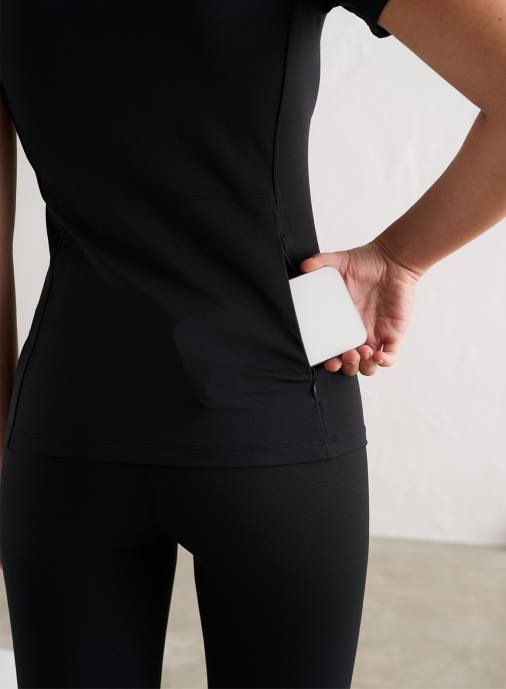 kvinnor AIM'N svart favorit dragkedja kort ärm Kläder NBT4308