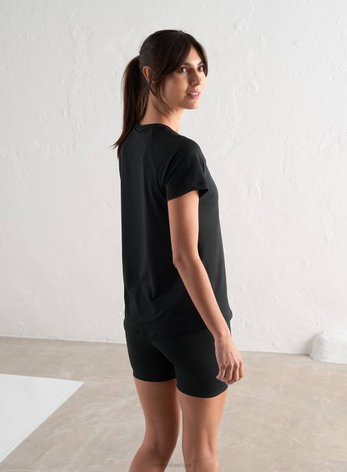 kvinnor AIM'N svart mjuk baskant kort ärm Kläder NBT4307