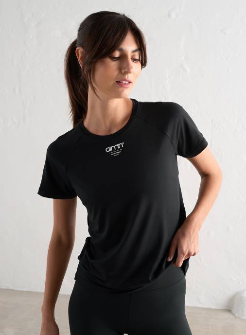 kvinnor AIM'N svart mjuk baskant kort ärm Kläder NBT4307