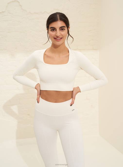 kvinnor AIM'N benvit lyxig sömlös lång ärm Kläder NBT4303