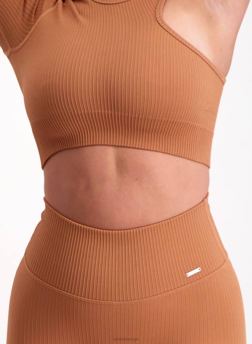 kvinnor AIM'N cayenne ribbad sömlös utskärning lång ärm Kläder NBT4429