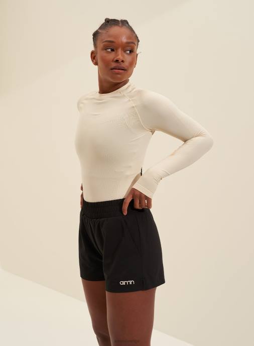 kvinnor AIM'N havre vit mjuk sömlös lång ärm Kläder NBT4434