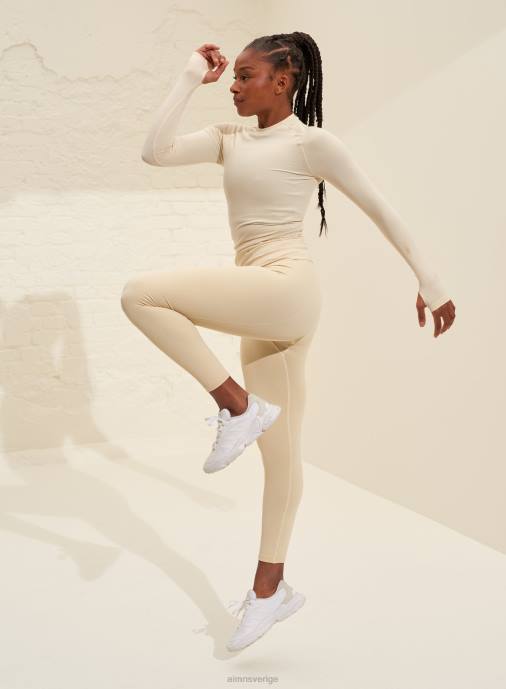 kvinnor AIM'N havre vit mjuk sömlös lång ärm Kläder NBT4434