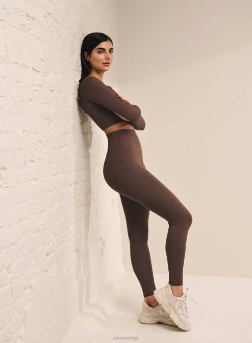 kvinnor AIM'N macchiato ribbad sömlös lång ärm Kläder NBT4377