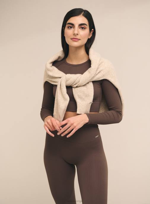 kvinnor AIM'N macchiato ribbad sömlös lång ärm Kläder NBT4377