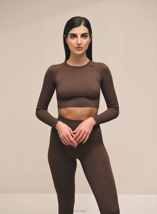 kvinnor AIM'N macchiato ribbad sömlös lång ärm Kläder NBT4377