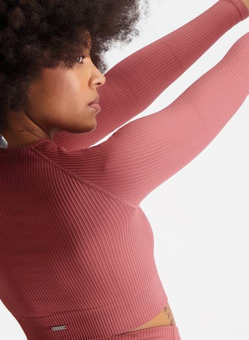 kvinnor AIM'N rosa beat ribbad sömlös lång ärm Kläder NBT4432