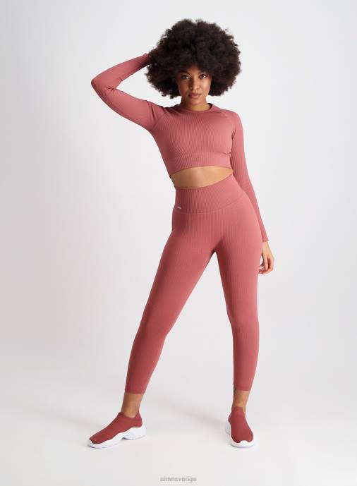 kvinnor AIM'N rosa beat ribbad sömlös lång ärm Kläder NBT4432