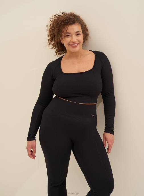 kvinnor AIM'N svart lyxig sömlös lång ärm Kläder NBT4323