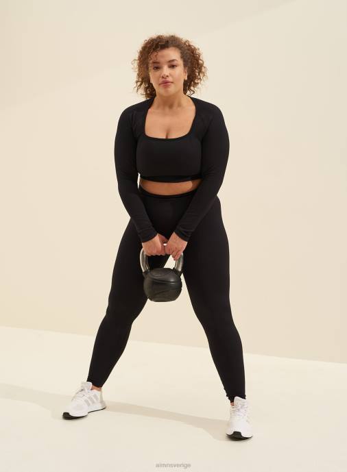 kvinnor AIM'N svart lyxig sömlös lång ärm Kläder NBT4323