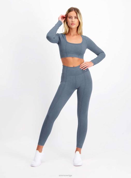 kvinnor AIM'N tvättad denim sömlös beskuren lång ärm Kläder NBT4335