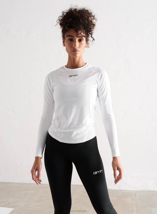 kvinnor AIM'N vit mjuk långärmad bas Kläder NBT4343
