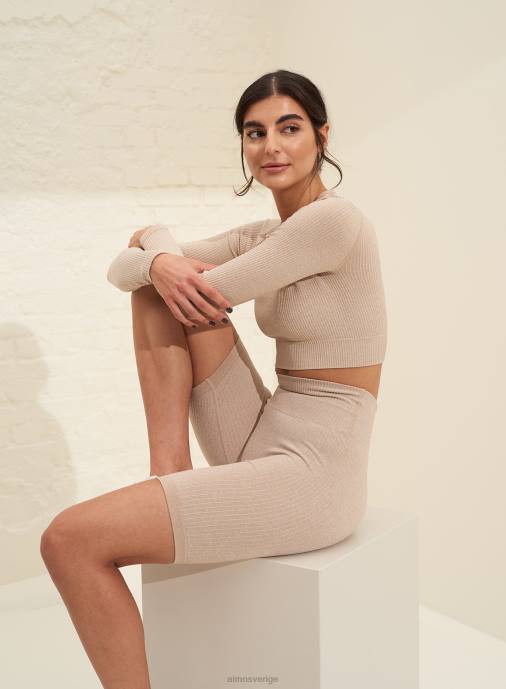 kvinnor AIM'N beige ribbade sömlösa bikershorts Kläder NBT4493