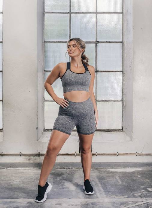 kvinnor AIM'N grå melerad ribbad midi bikershorts Kläder NBT4583