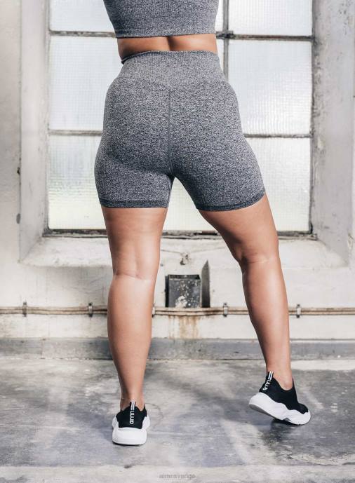 kvinnor AIM'N grå melerad ribbad midi bikershorts Kläder NBT4583