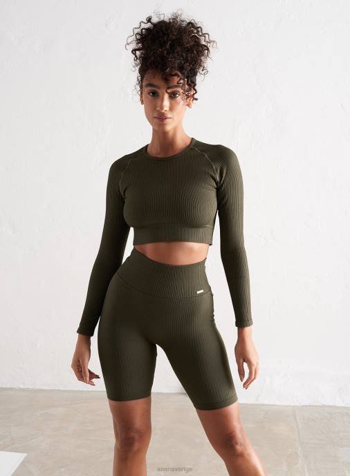 kvinnor AIM'N khaki ribbade sömlösa bikershorts Kläder NBT4497