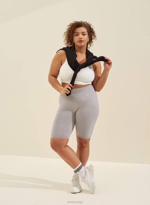 kvinnor AIM'N ljusgrå melange ribbade sömlösa bikershorts Kläder NBT4530