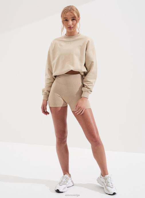 kvinnor AIM'N sandtvättade ribbade sömlösa midi-bikershorts Kläder NBT4483