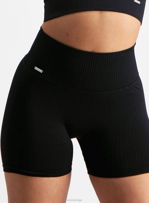 kvinnor AIM'N svarta ribbade midi bikershorts Kläder NBT4464