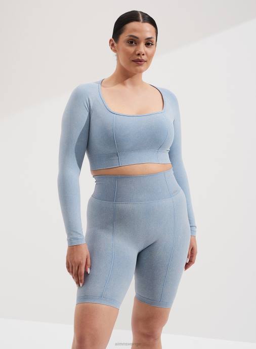 kvinnor AIM'N tvättade ljusa denim bikershorts Kläder NBT4476