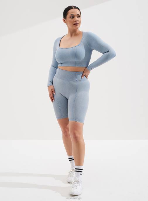 kvinnor AIM'N tvättade ljusa denim bikershorts Kläder NBT4476