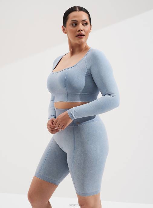 kvinnor AIM'N tvättade ljusa denim bikershorts Kläder NBT4476