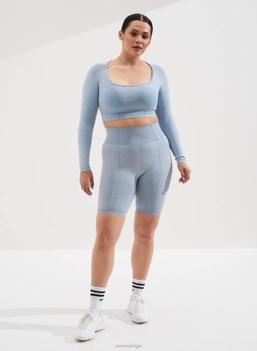 kvinnor AIM'N tvättade ljusa denim bikershorts Kläder NBT4476