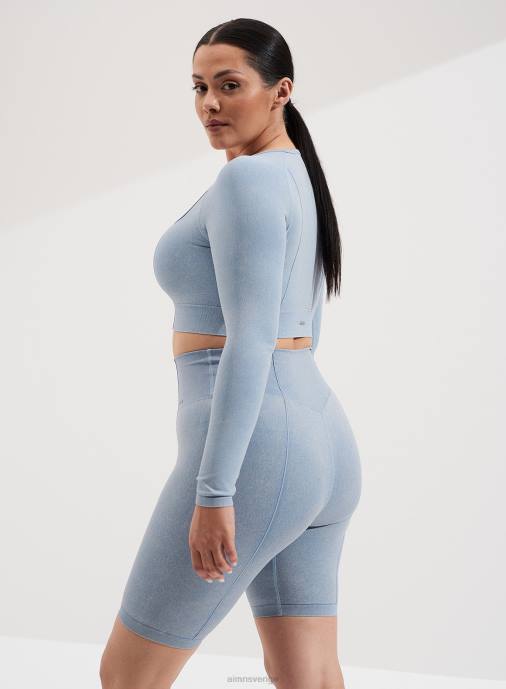 kvinnor AIM'N tvättade ljusa denim bikershorts Kläder NBT4476