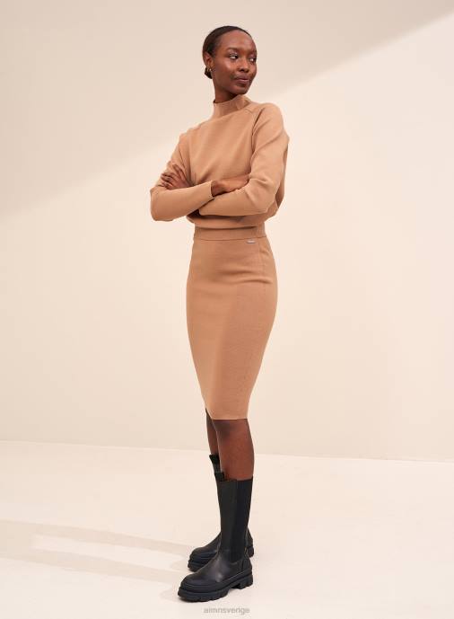 kvinnor AIM'N kamel perfekt stickad kjol Kläder NBT4635