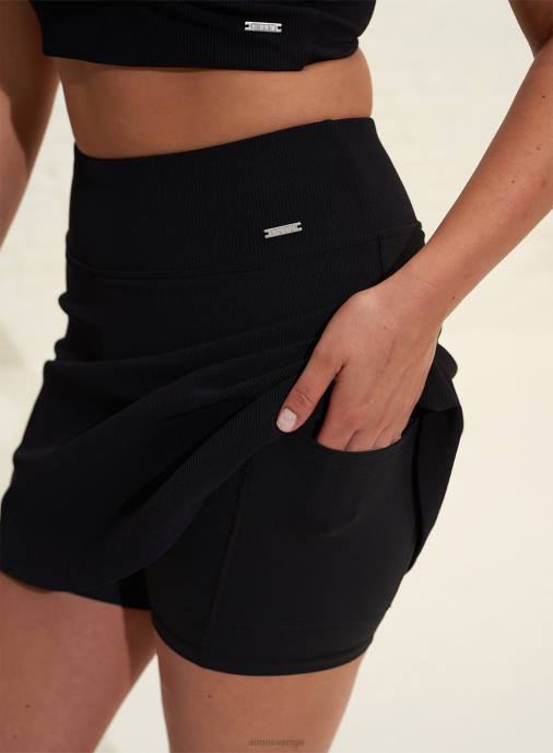 kvinnor AIM'N svart micro rib skort Kläder NBT4614