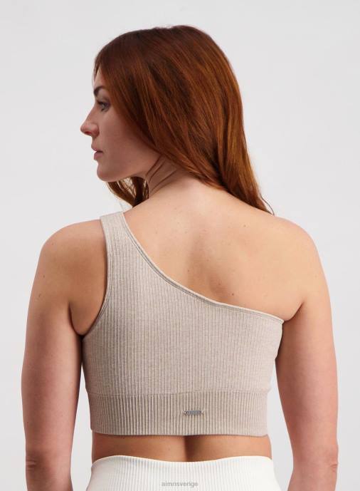 kvinnor AIM'N beige ribbad sömlös bh med enkel band Kläder NBT4231