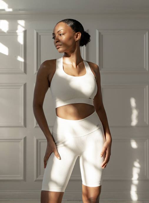 kvinnor AIM'N benvit ribbad sömlös bh med högt stöd Kläder NBT4199