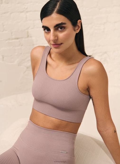 kvinnor AIM'N dammig violett ribbad sömlös tank-bh Kläder NBT4265
