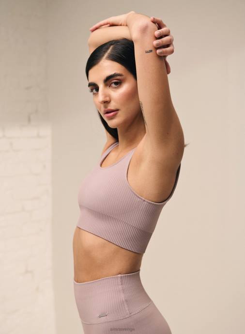 kvinnor AIM'N dammig violett ribbad sömlös tank-bh Kläder NBT4265