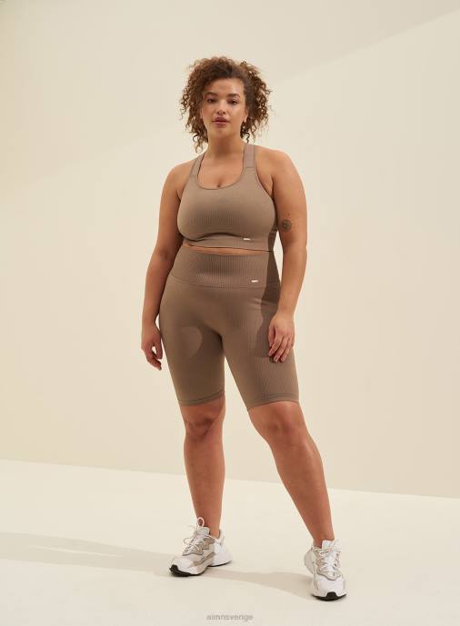 kvinnor AIM'N espresso ribbad bh med högt stöd Kläder NBT4203