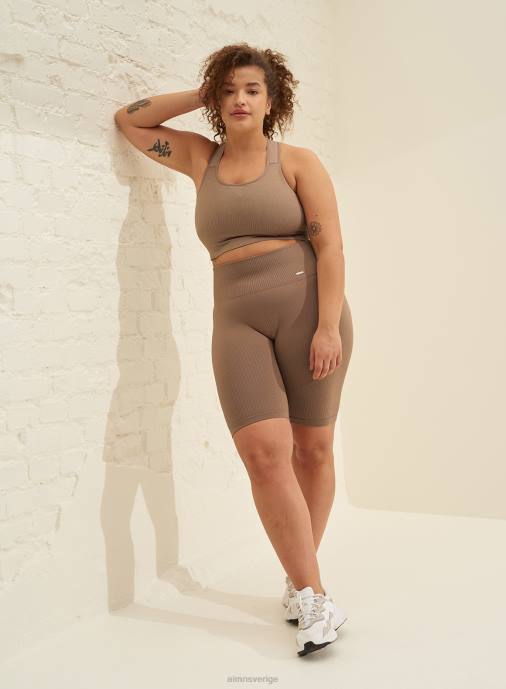 kvinnor AIM'N espresso ribbad bh med högt stöd Kläder NBT4203