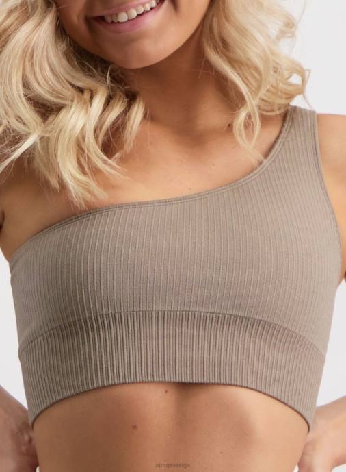 kvinnor AIM'N espresso ribbad sömlös bh med enkel band Kläder NBT4169